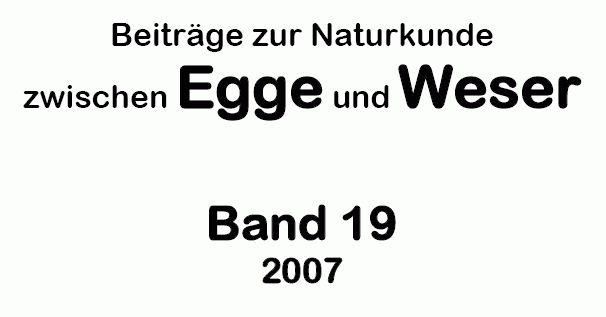 Textgrafik: Beiträge zur Naturkunde zwischen Egge und Weser 19 (2007)