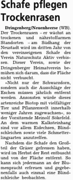 Bild von Zeitungsausschnitt